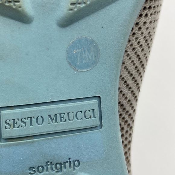 SESTO MEUCCI BRILLA Blue Gray Silver Leather 7.5 Sneaker Loafer Walking Slipon - Picture 9 of 10